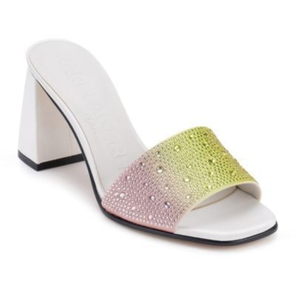 KARL Lagerfeld Women's Multi-Color Pera Rhinestone Heels Sandals Size 9.5